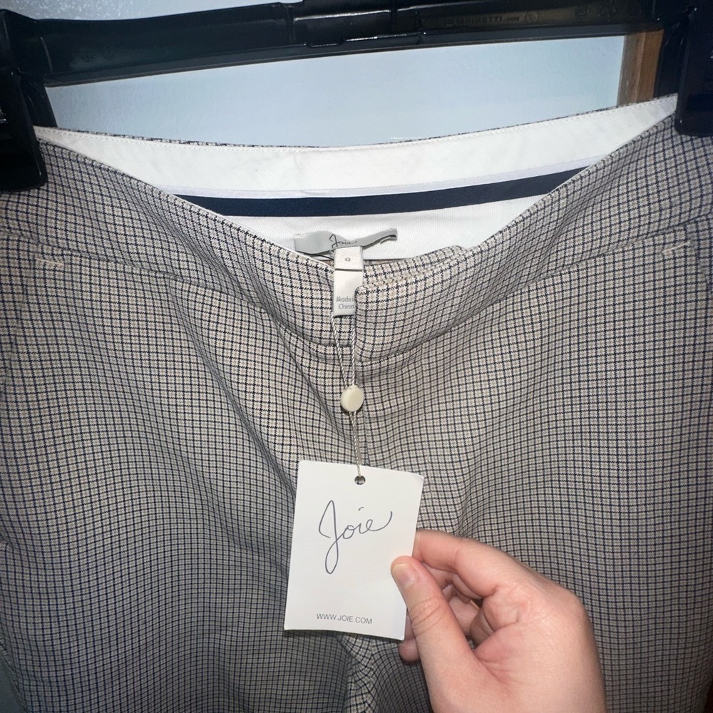 Joie Tabanica Plaid Straight Leg Dress Pants Camel Size 0 (XS) New with tags - Picture 7 of 15